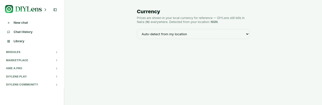 Screenshot: same listing shown in NGN and USD
